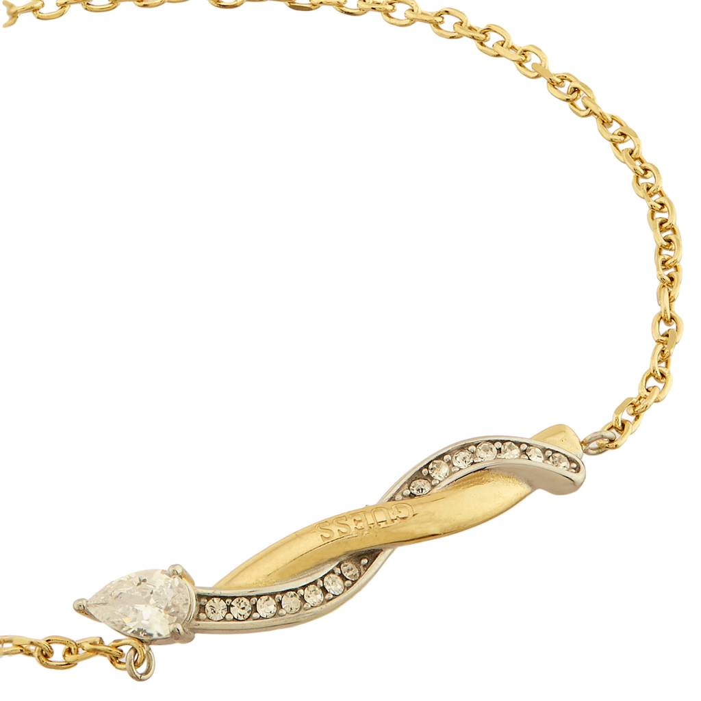 Guess Twist Gold-Plated Stainless Steel Bracelet For Women : UBB05067YGRHS