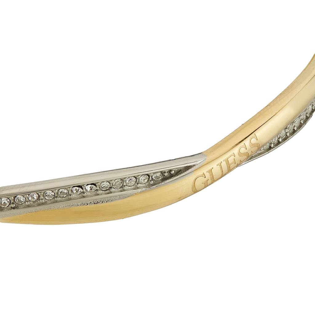 Guess Twist Gold-Plated Stainless Steel Cuff Bracelet For Women : UBB05069YGRHS