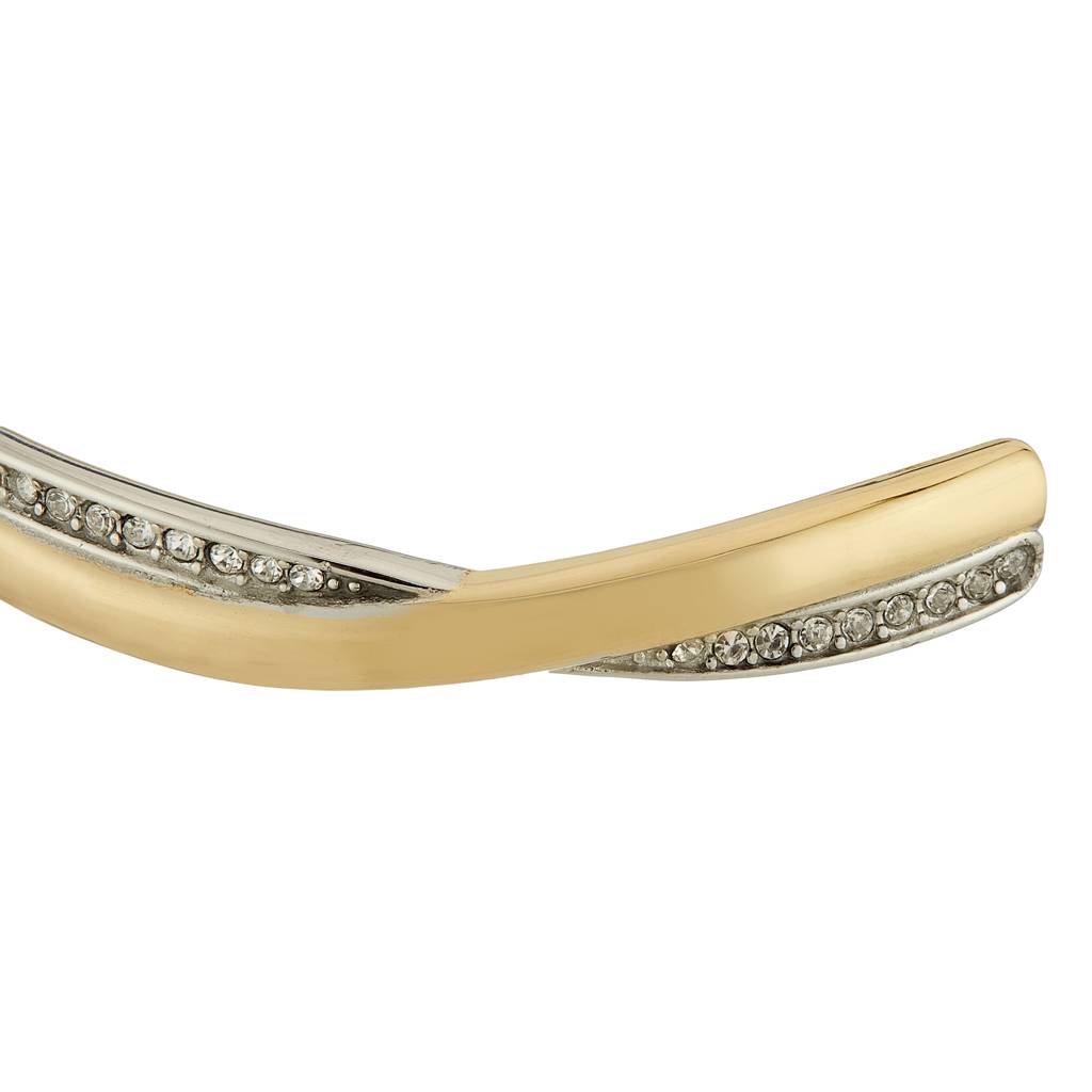 Guess Twist Gold-Plated Stainless Steel Cuff Bracelet For Women : UBB05069YGRHS