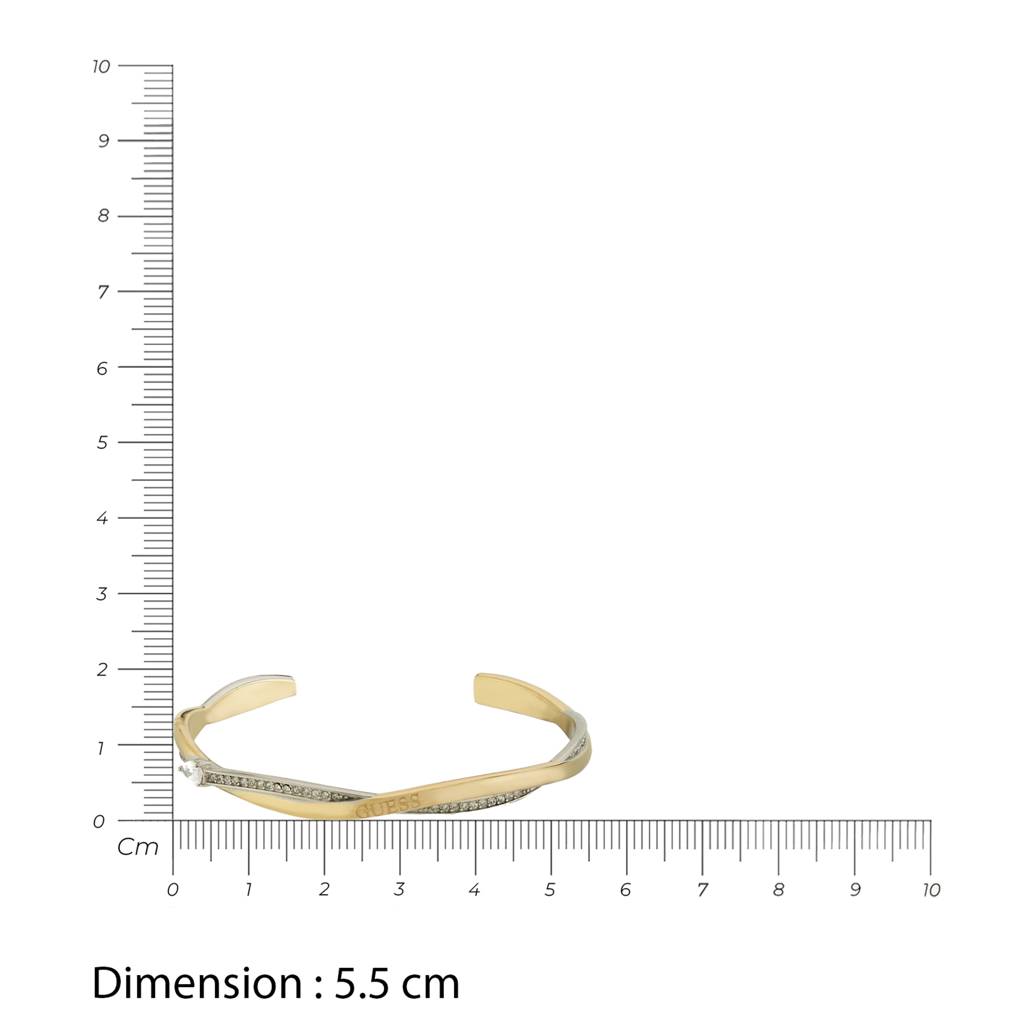 Guess Twist Gold-Plated Stainless Steel Cuff Bracelet For Women : UBB05069YGRHS