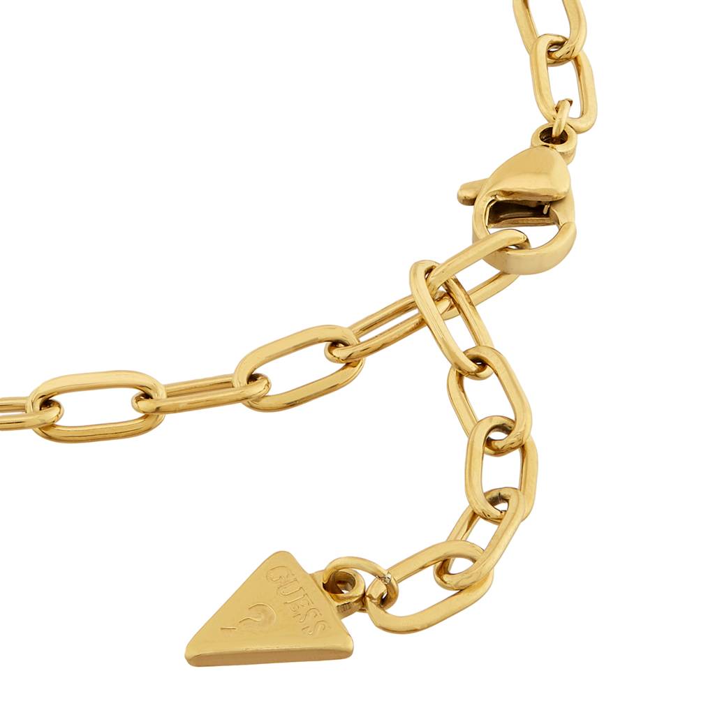 Guess Petra Gold-Plated Aqua Stainless Steel Bracelet For Women Small : UBB05096YGAQS