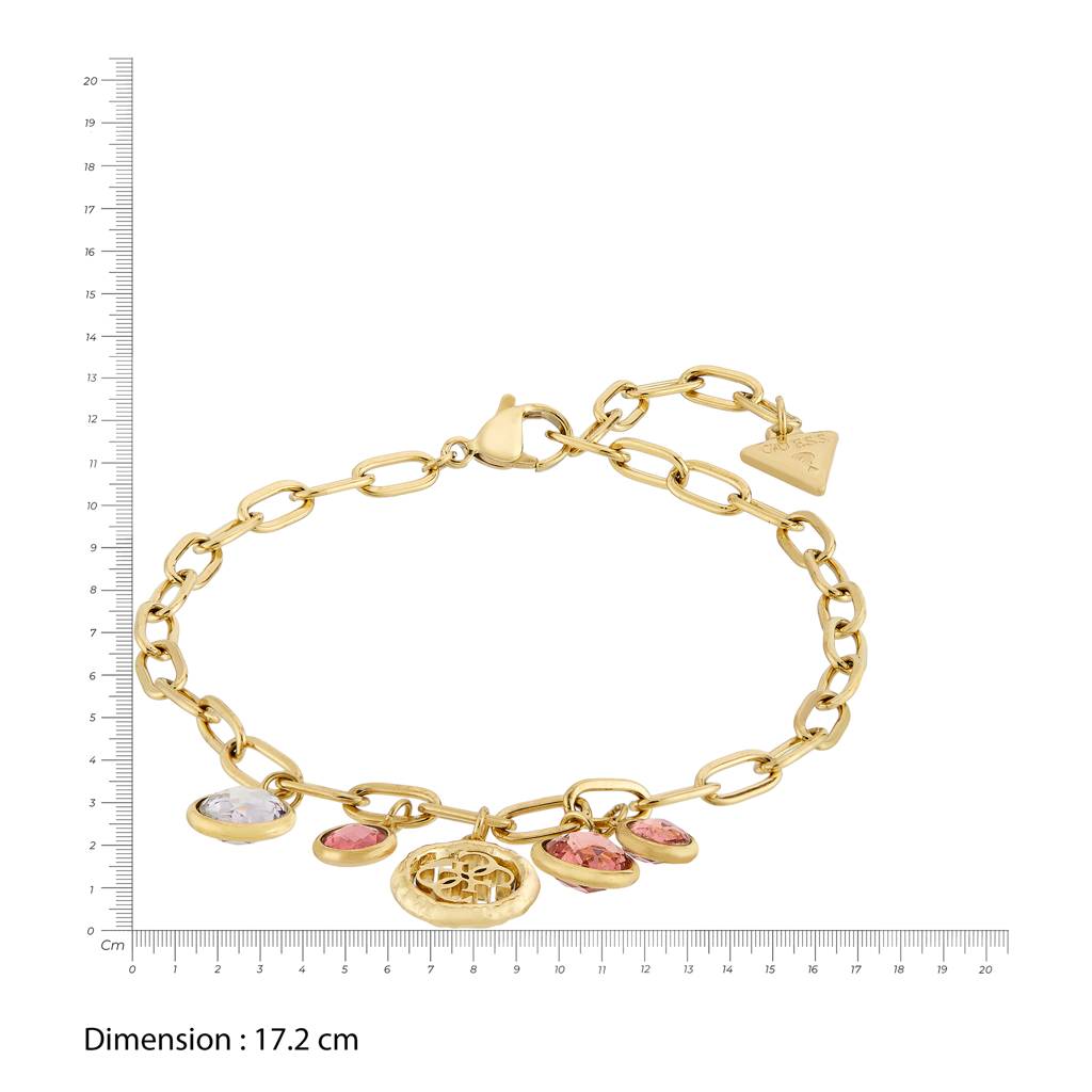 Guess Petra Gold-Plated Stainless Steel Bracelet For Women Large : UBB05096YGFCL