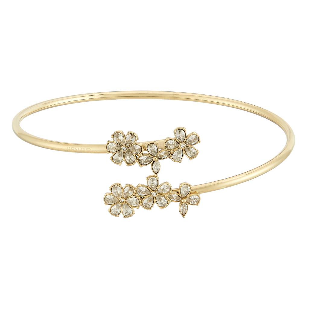 Guess Lily Gold-Plated Stainless Steel Cuff Bracelet For Women Large : UBB05103YGL
