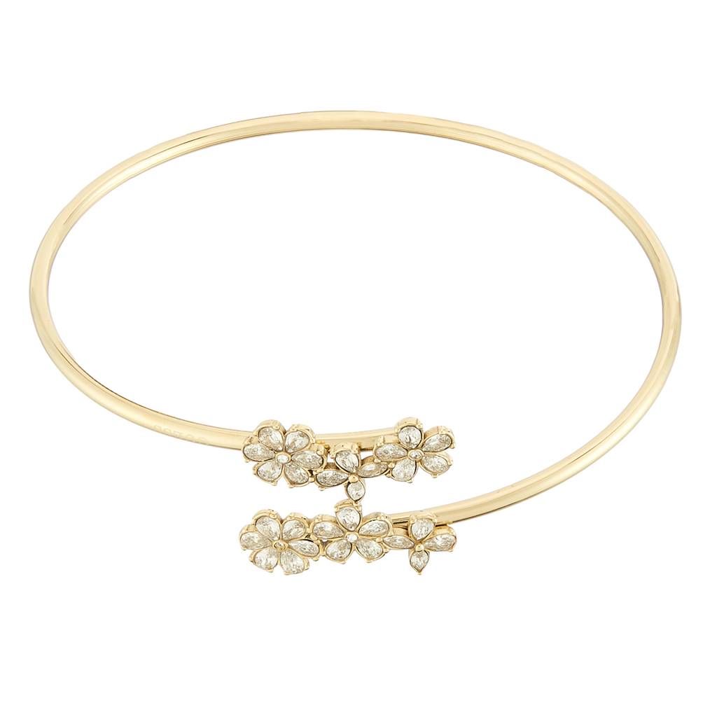 Guess Lily Gold-Plated Stainless Steel Cuff Bracelet For Women Large : UBB05103YGS