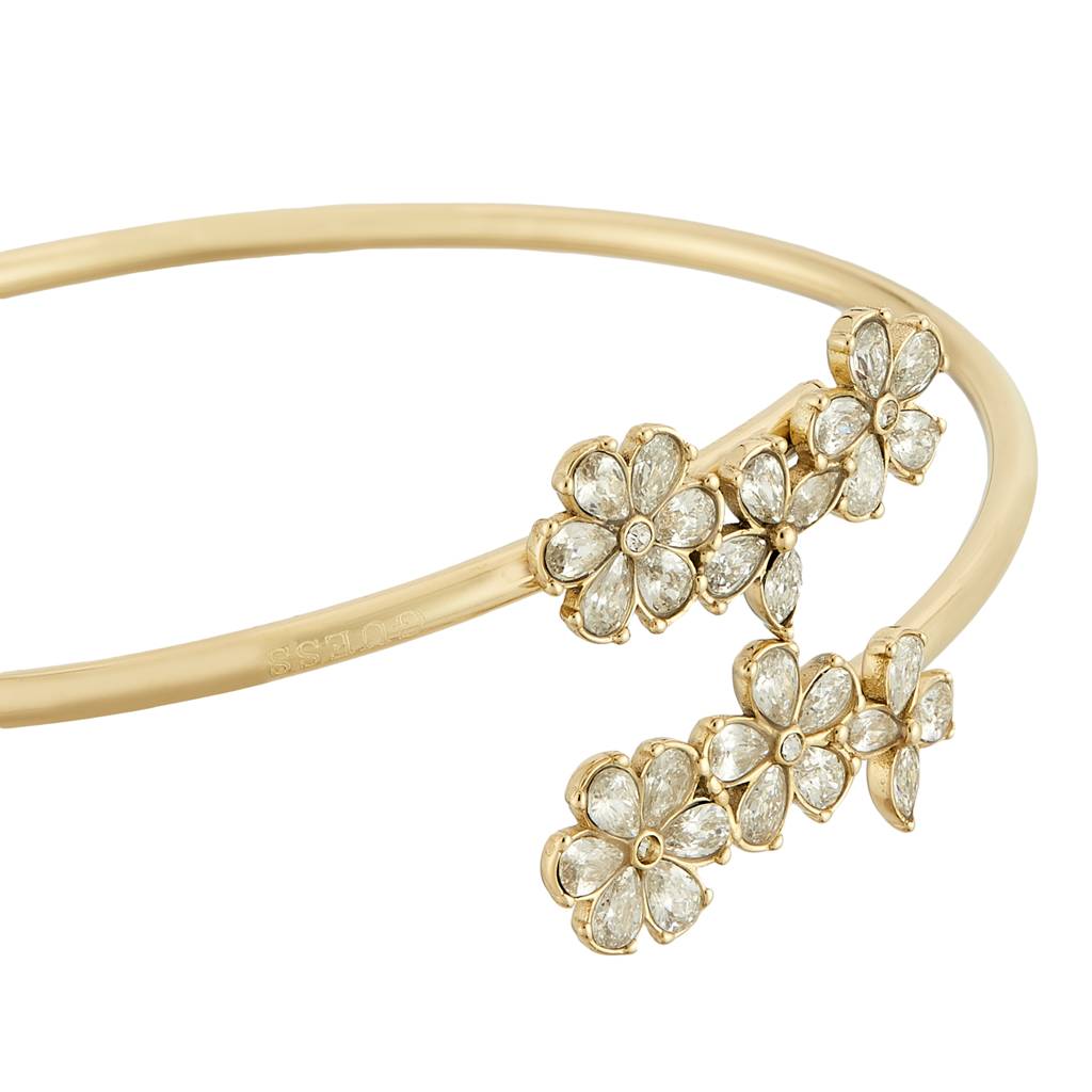Guess Lily Gold-Plated Stainless Steel Cuff Bracelet For Women Large : UBB05103YGS