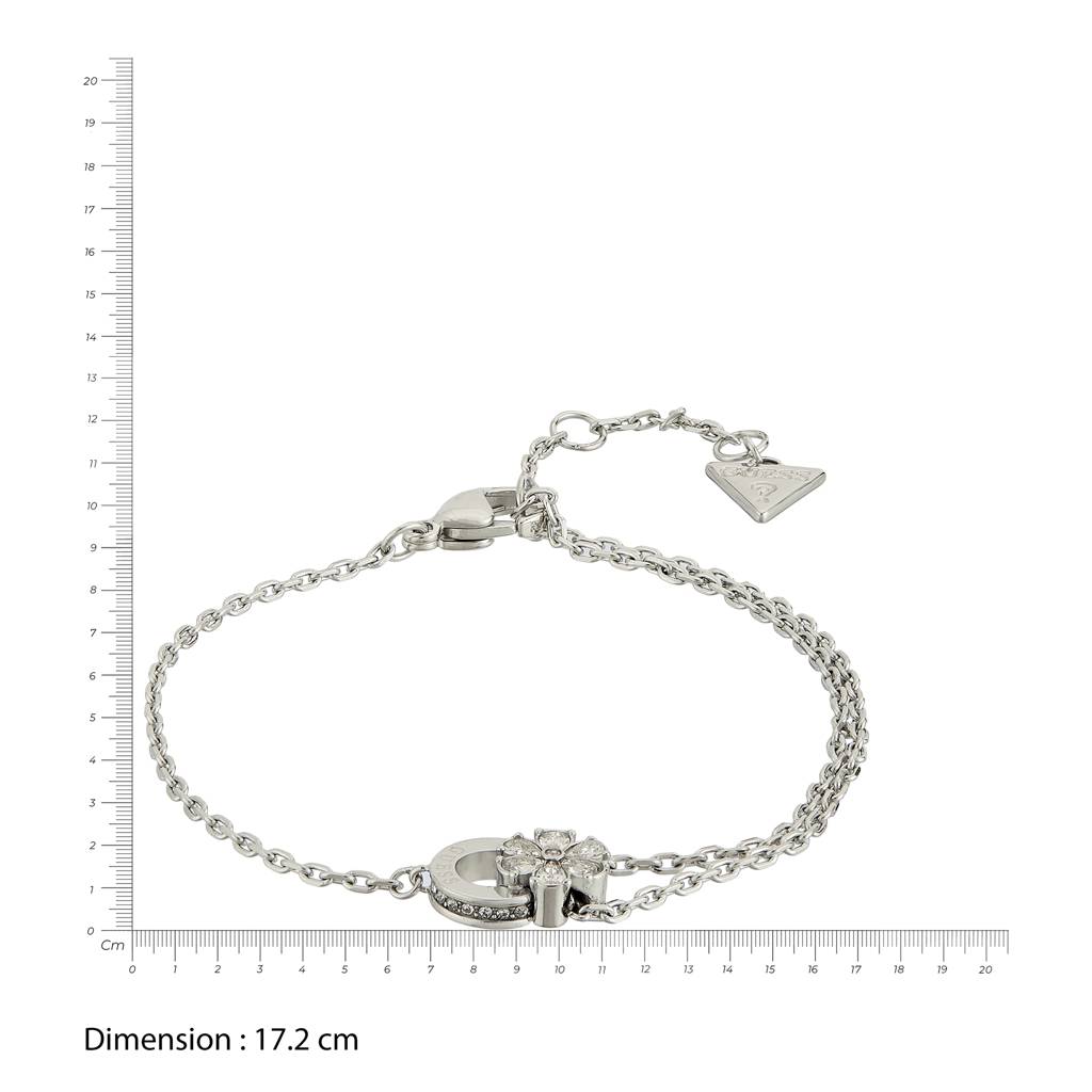 Guess Lily Silver-Plated Stainless Steel Bracelet For Women : UBB05111RHL