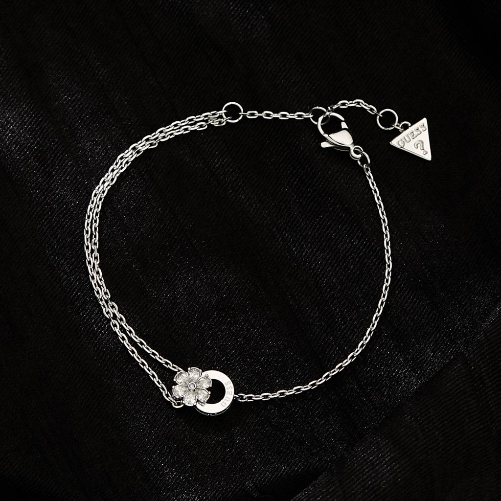 Guess Lily Silver-Plated Stainless Steel Bracelet For Women : UBB05111RHS