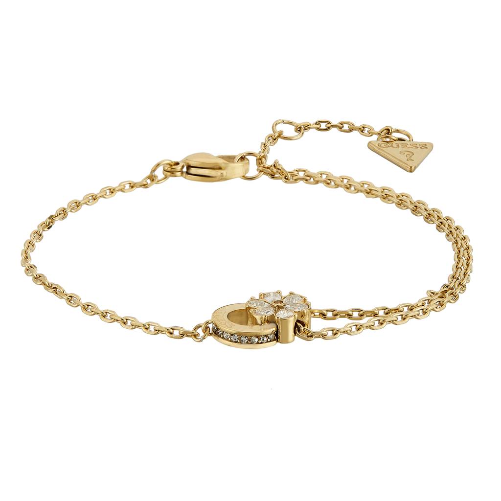 GUESS Bracelet Chaîne De Main UBB41203 Argenté Avec Turquoise Charm Pendentifs