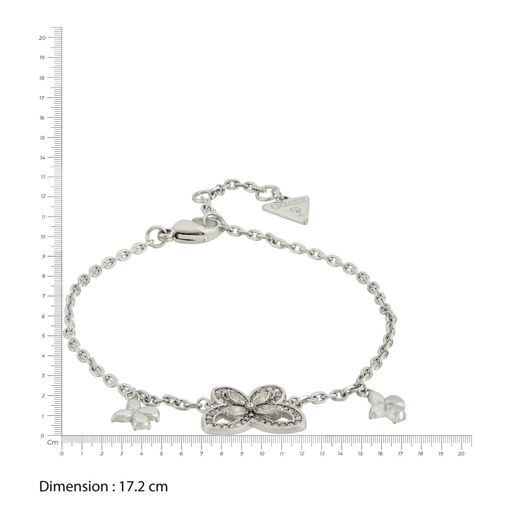 Guess Lily Silver-Plated Stainless Steel Butterfly Bracelet For Women : UBB05113RHL