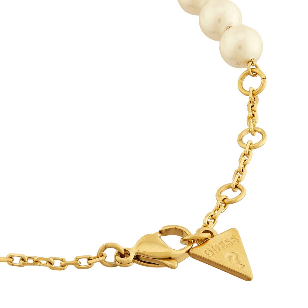 Guess Seashell Gold-Plated Pearl Stainless Steel Bracelet For Women Large : UBB05126YGL