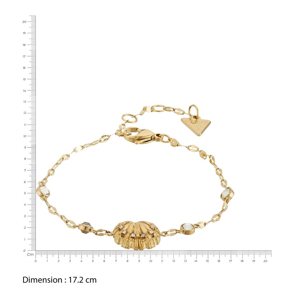 Guess Seashell Gold-Plated Stainless Steel Bracelet For Women : UBB05138YGL