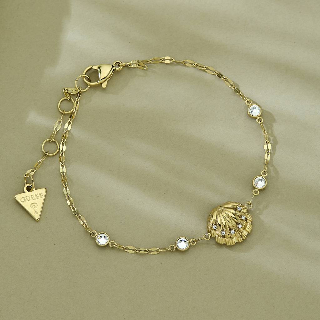 Guess Seashell Gold-Plated Stainless Steel Bracelet For Women : UBB05138YGS
