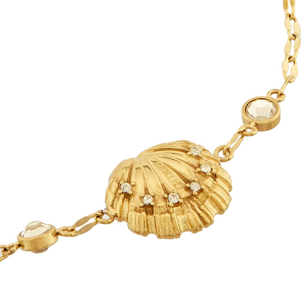 Guess Seashell Gold-Plated Stainless Steel Bracelet For Women : UBB05138YGS