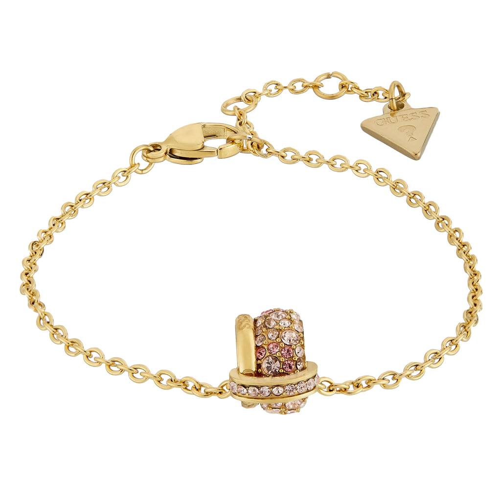 Guess Fabulous Me Gold-Plated Ruby Stainless Steel Bracelet For Women Small : UBB05196YGLRS