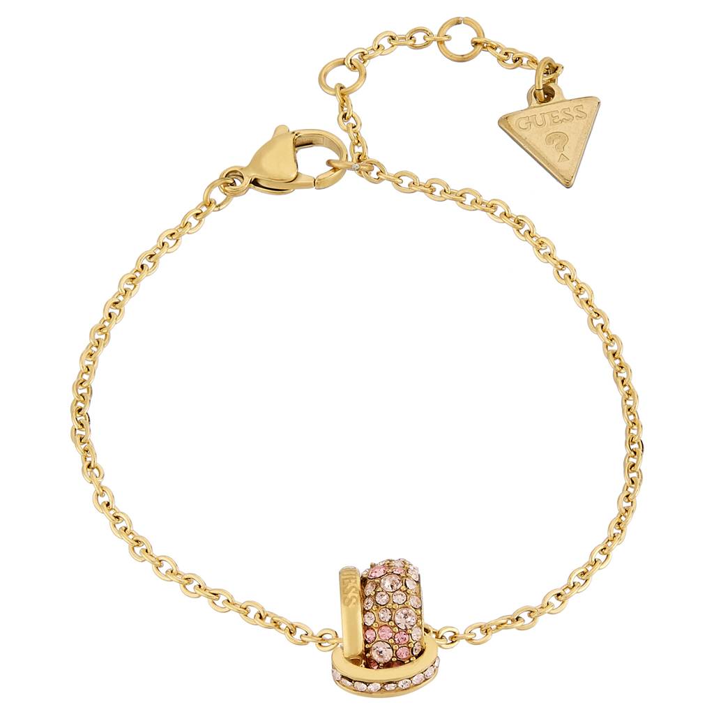 Guess Fabulous Me Gold-Plated Ruby Stainless Steel Bracelet For Women Small : UBB05196YGLRS
