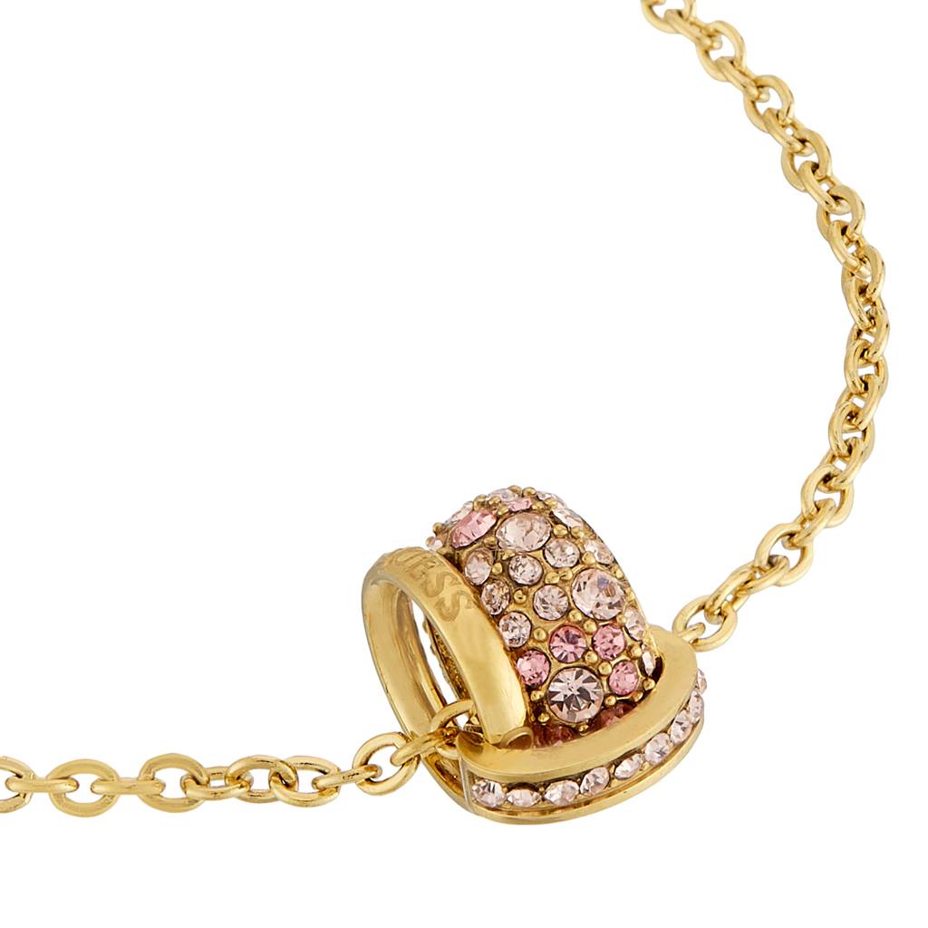 Guess Fabulous Me Gold-Plated Ruby Stainless Steel Bracelet For Women Small : UBB05196YGLRS