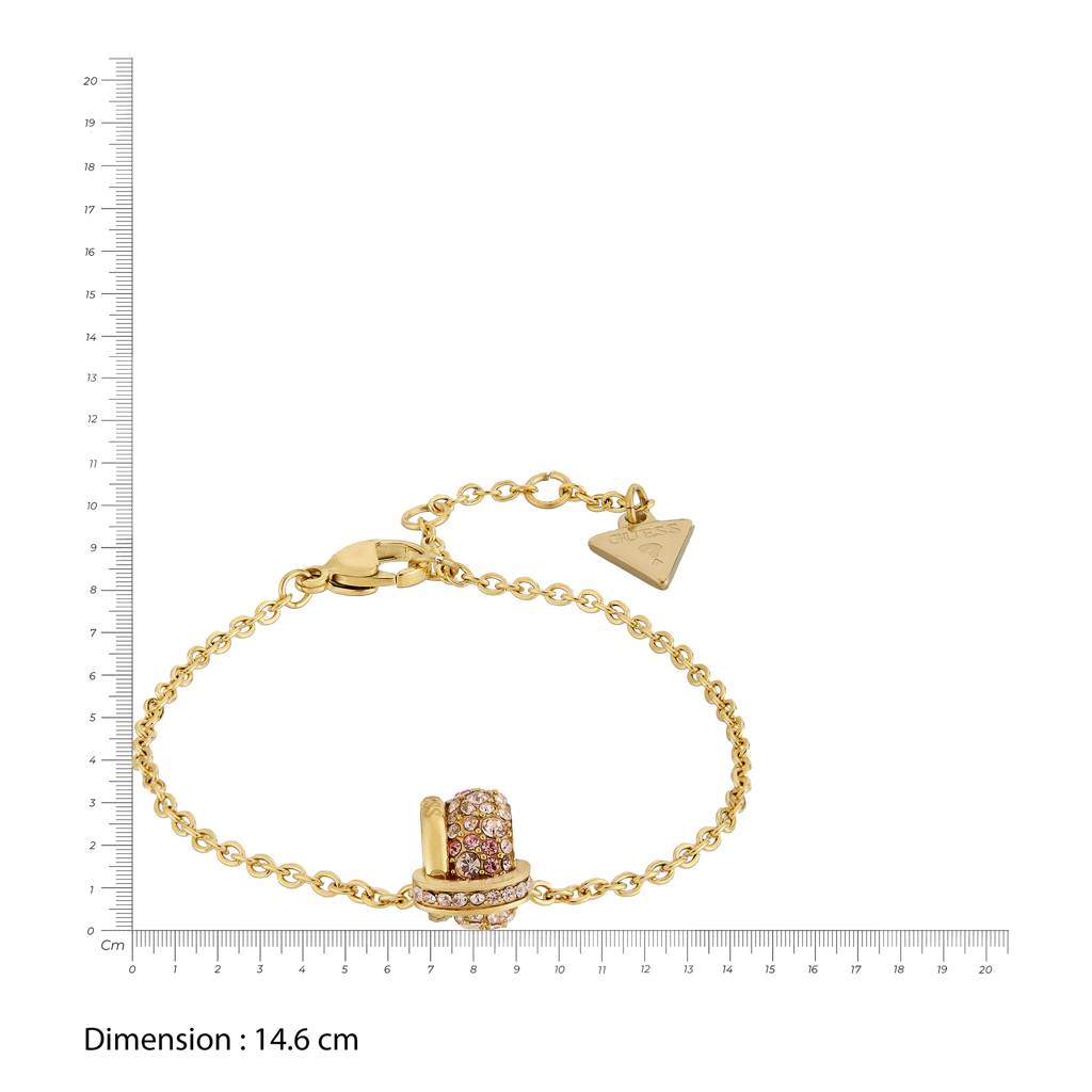 Guess Fabulous Me Gold-Plated Ruby Stainless Steel Bracelet For Women Small : UBB05196YGLRS