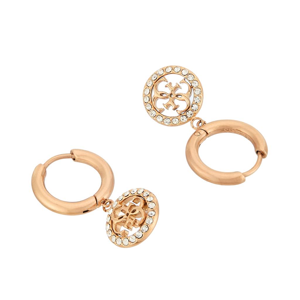 Guess Life In 4G Rose Gold-Plated Stainless Steel Earrings For Women : UBE02135RG