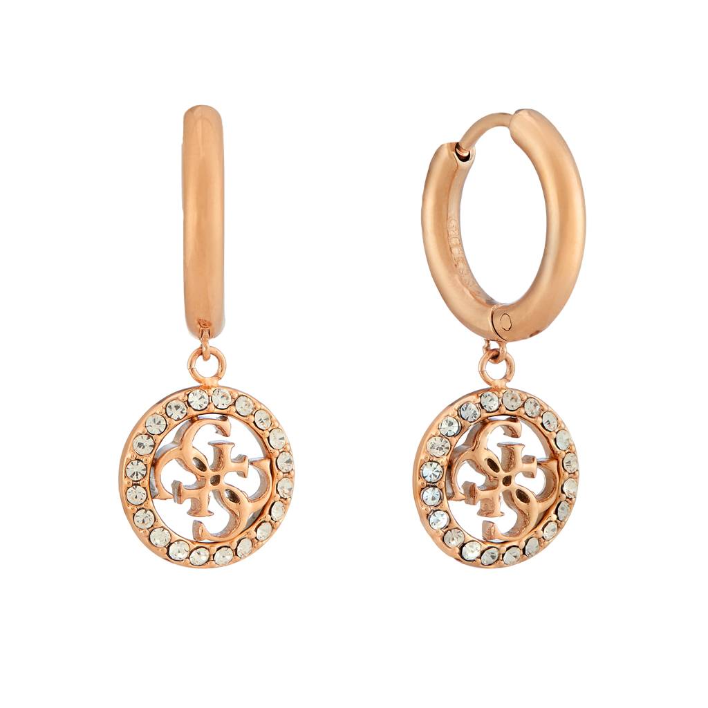 Guess Life In 4G Rose Gold-Plated Stainless Steel Earrings For Women : UBE02135RG
