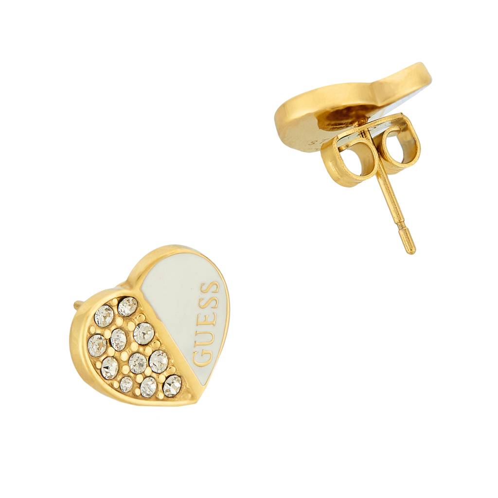 Guess Lovely Gold-Plated Stainless Steel Earrings For Women : UBE03048YGWH