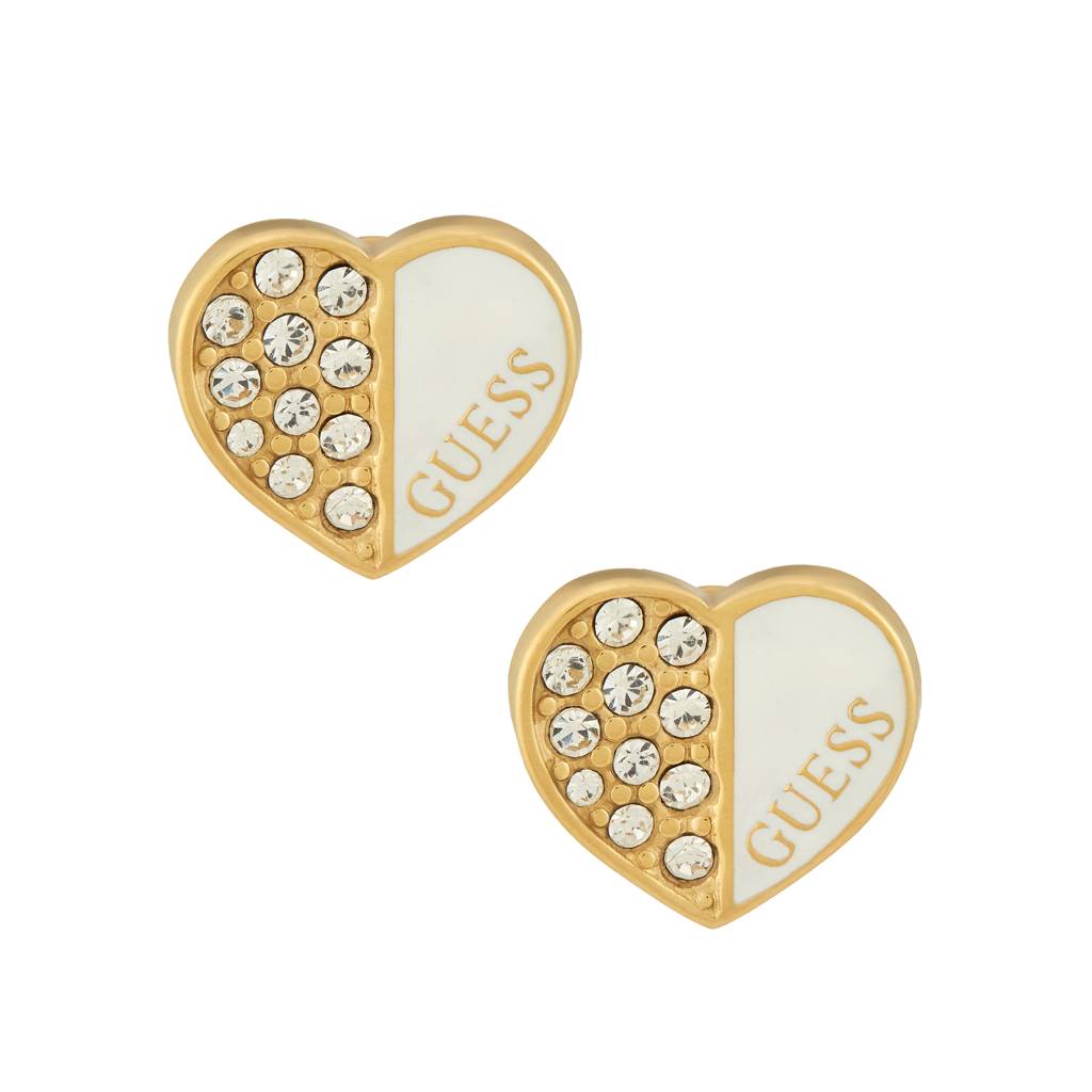 Guess Lovely Gold-Plated Stainless Steel Earrings For Women : UBE03048YGWH