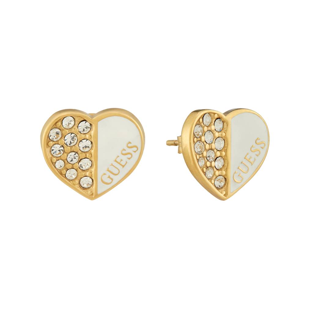 Guess Lovely Gold-Plated Stainless Steel Earrings For Women : UBE03048YGWH