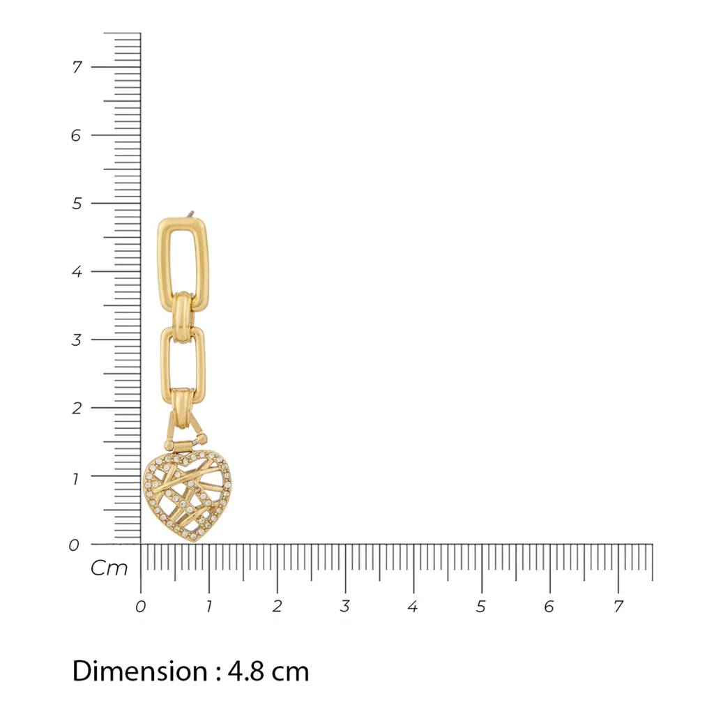 Guess Heart Cage Gold-Plated Stainless Steel Earrings For Women : UBE03096YG