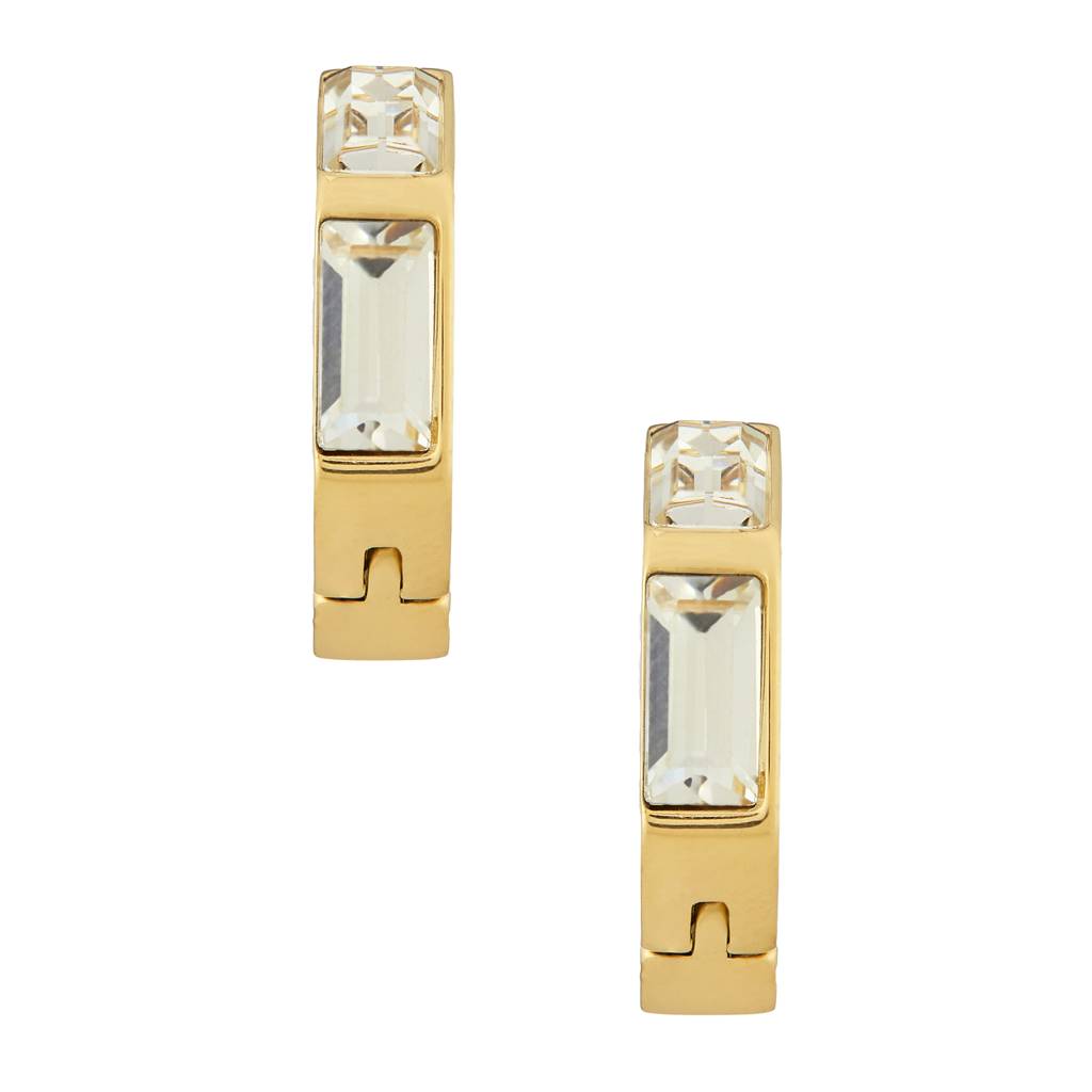 Guess Huggie Me Gold-Plated Stainless Steel Stud Earrings For Women : UBE03133YG
