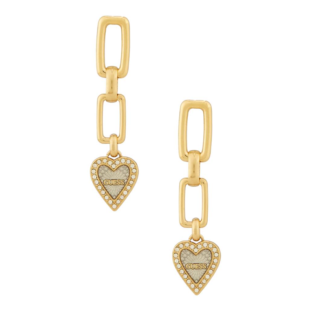 Guess Love Me Tender Gold & Silver Plated Stainless Steel Earrings For Women : UBE03236YGRH