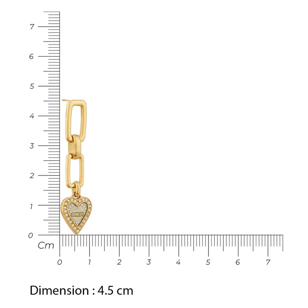 Guess Love Me Tender Gold & Silver Plated Stainless Steel Earrings For Women : UBE03236YGRH