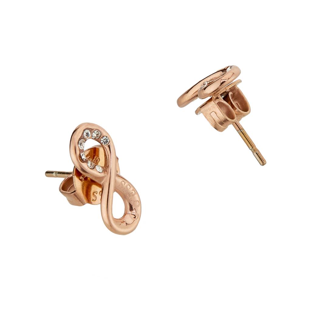 Guess Endless Dream Rose Gold-Plated Stainless Steel Earrings For Women : UBE03262RG