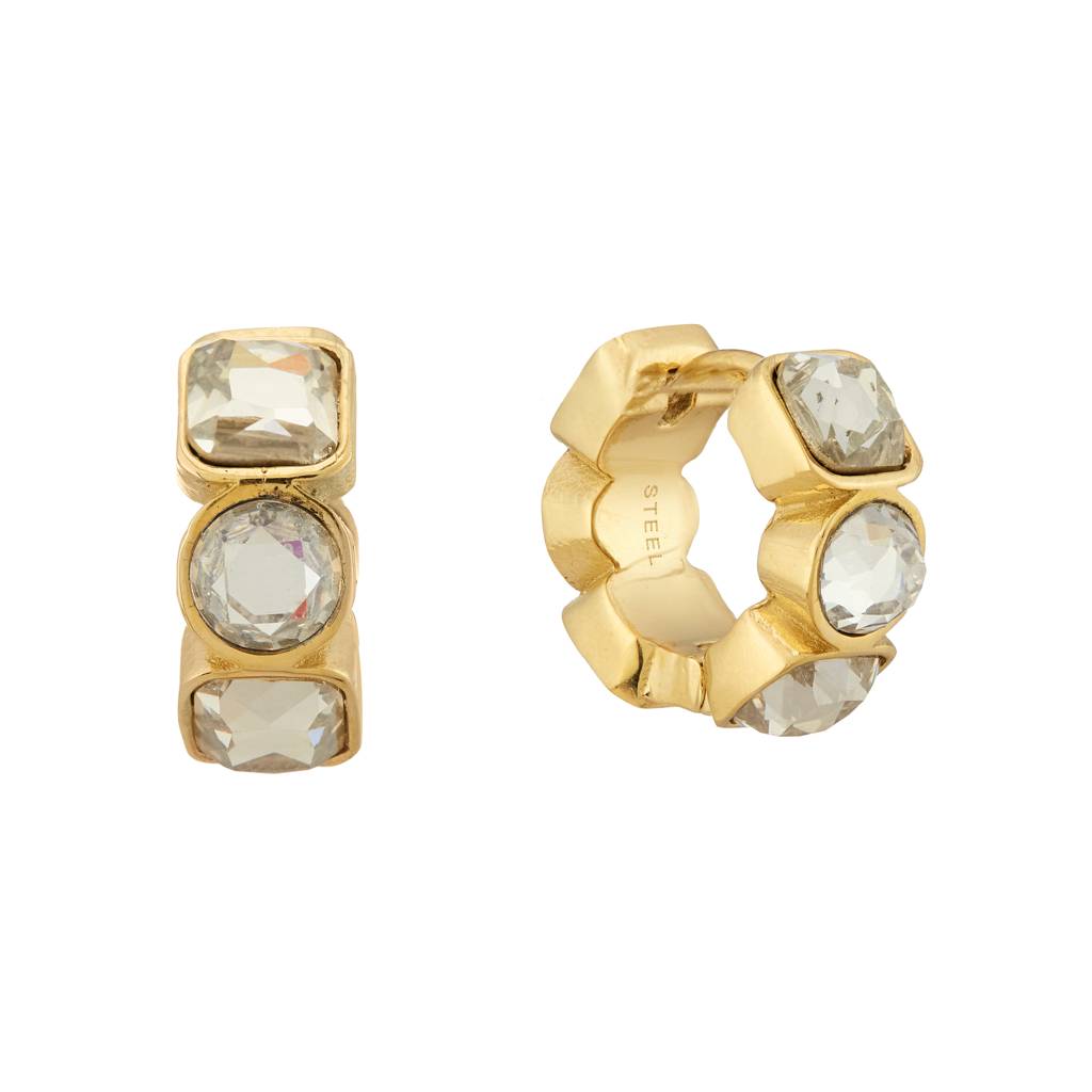 Guess Crazy Earrings Gold-Plated Stainless Steel Earrings For Women : UBE03305YG