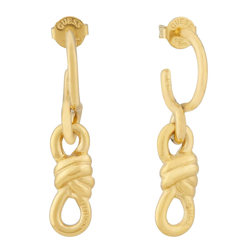 Guess Modern Love Gold-Plated Stainless Steel Earrings For Women : UBE04004YG