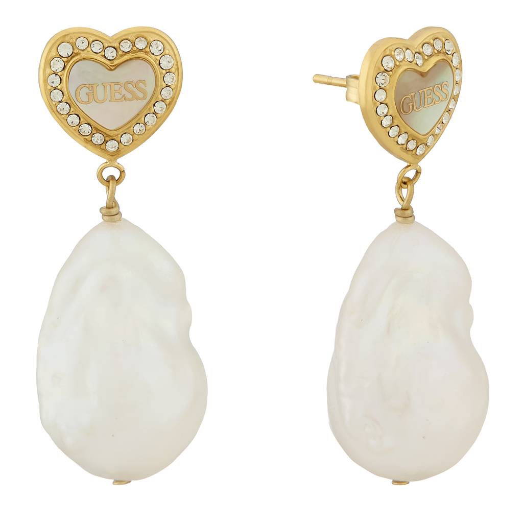 Guess Amami Gold-Plated Stainless Steel Earrings For Women : UBE04022YGWH