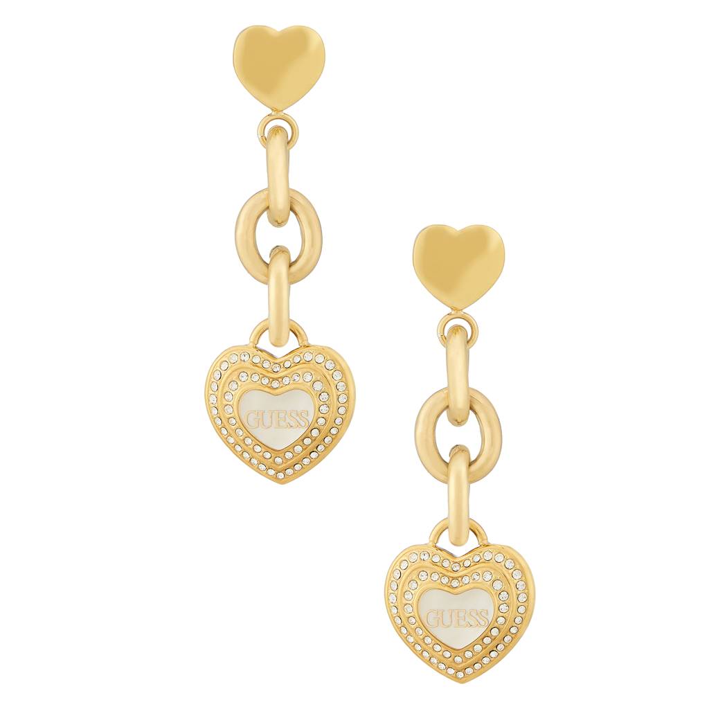 Guess Amami Gold-Plated Stainless Steel Drop Earrings For Women : UBE04024YGWH