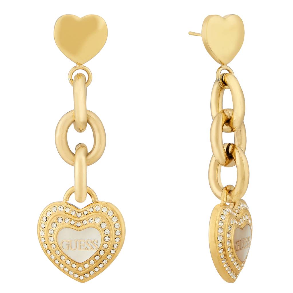 Guess Amami Gold-Plated Stainless Steel Drop Earrings For Women : UBE04024YGWH
