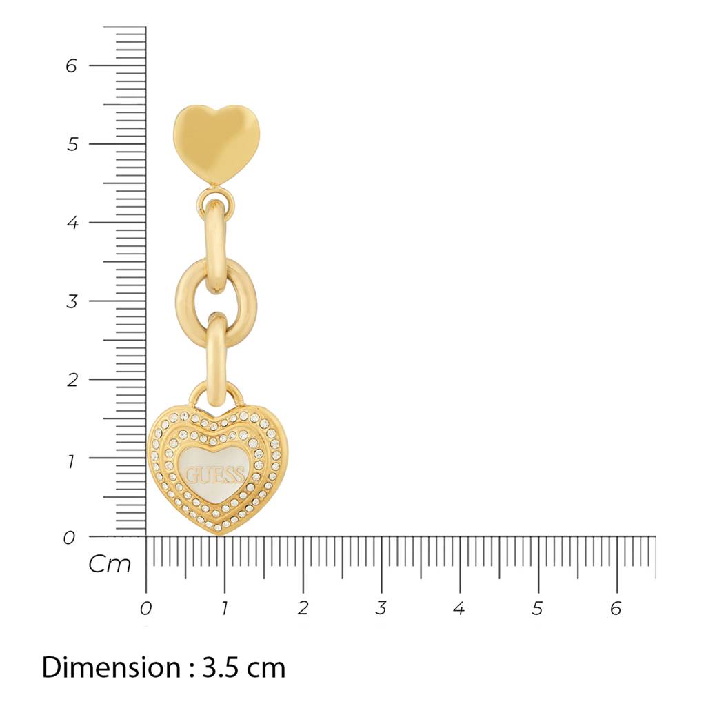 Guess Amami Gold-Plated Stainless Steel Drop Earrings For Women : UBE04024YGWH