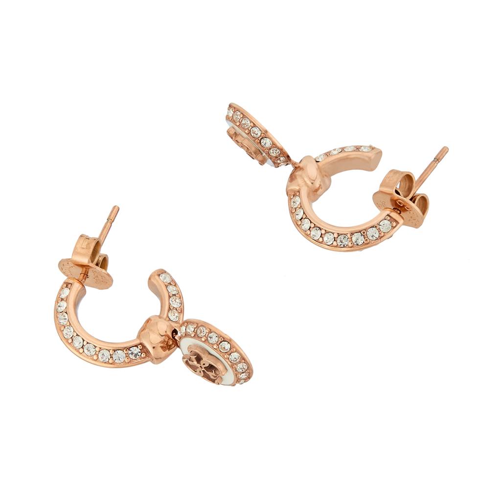 Guess Knot You Rose Gold-Plated Stainless Steel Earrings For Women : UBE04054RGWH