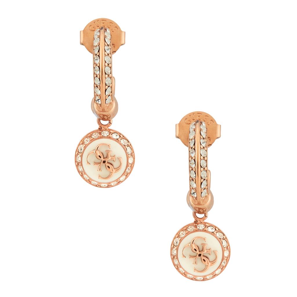 Guess Knot You Rose Gold-Plated Stainless Steel Earrings For Women : UBE04054RGWH