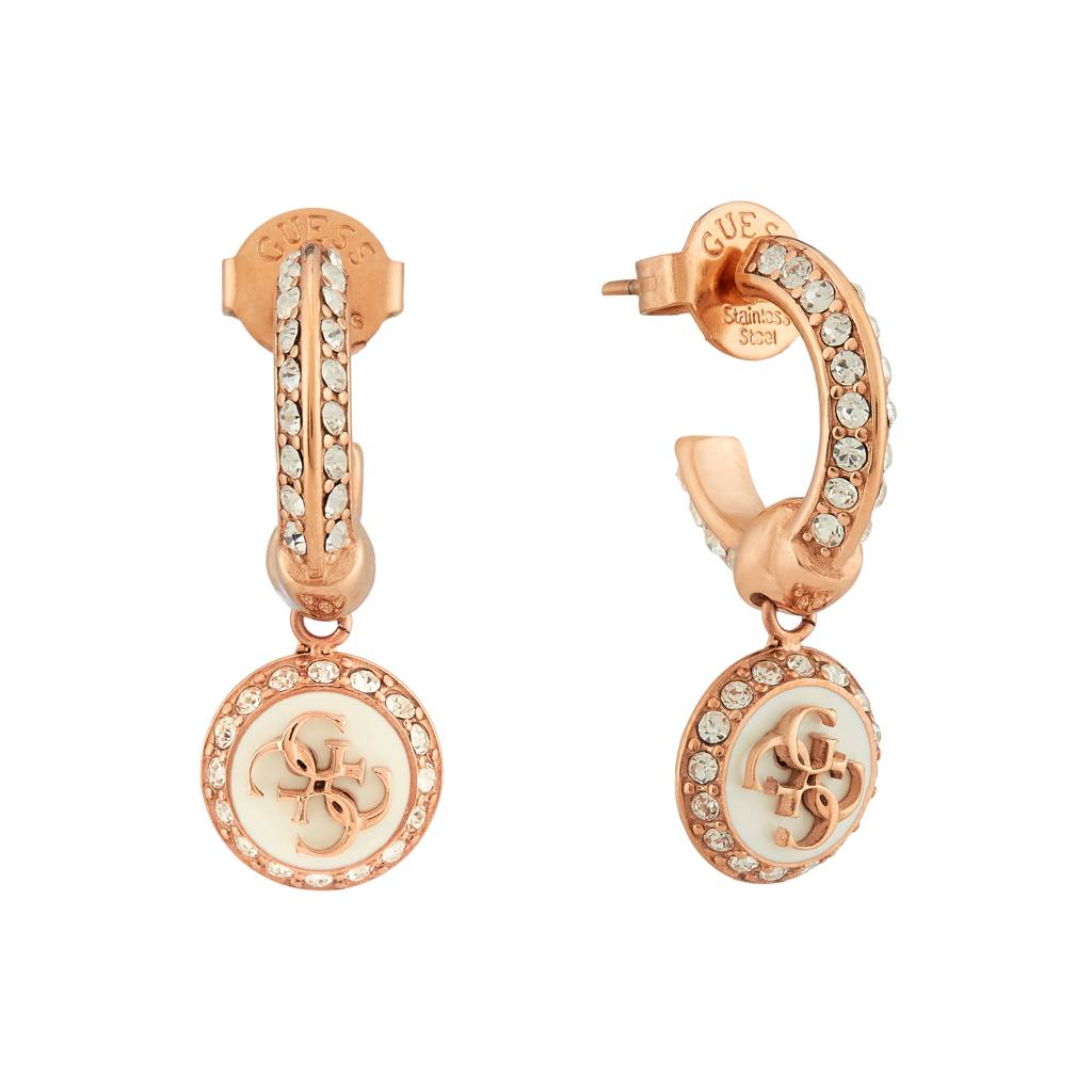 Guess Knot You Rose Gold-Plated Stainless Steel Earrings For Women : UBE04054RGWH