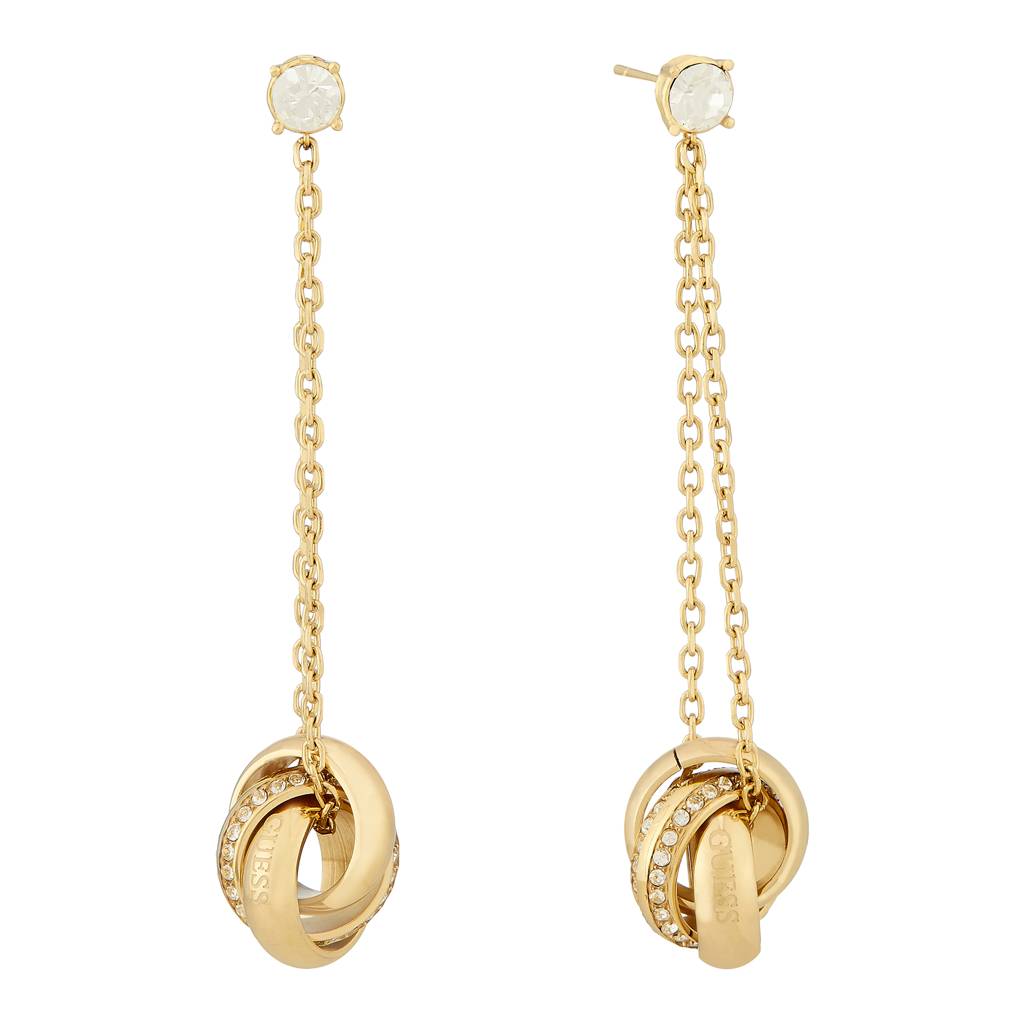 Guess Perfect Gold-Plated Stainless Steel Earrings For Women : UBE04071YG
