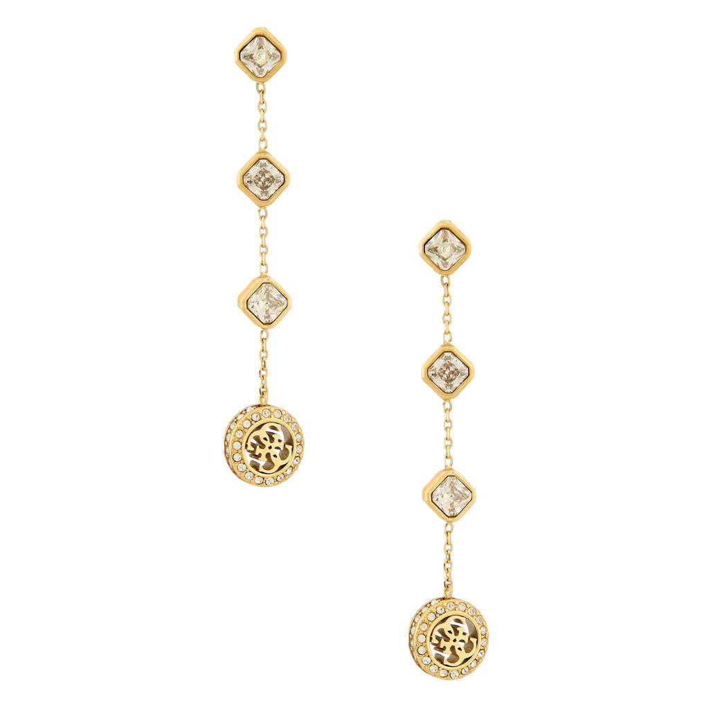 Guess 4G Crush Gold-Plated Stainless Steel Drop Earrings For Women : UBE04152YGMC