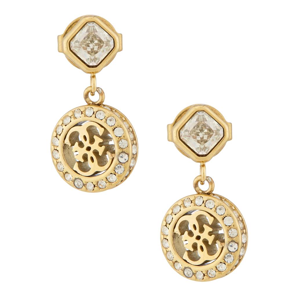 Guess 4G Crush Gold-Plated Stainless Steel Earrings For Women : UBE04154YG