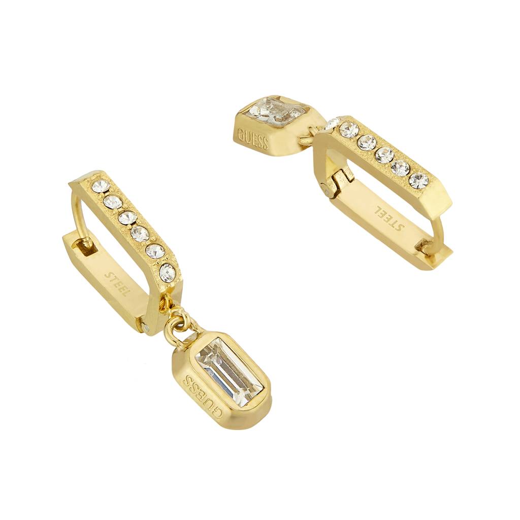 Guess Hashtag Gold-Plated Stainless Steel Earrings For Women : UBE04252YG