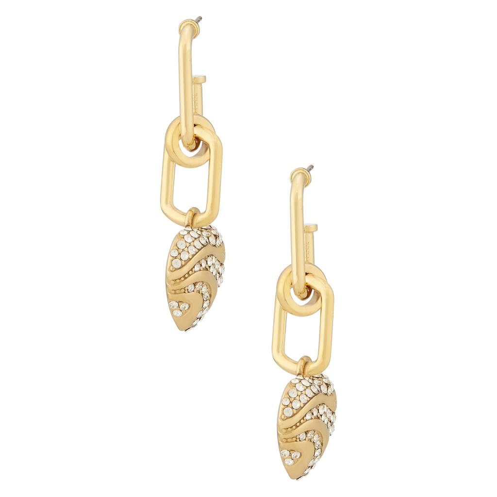 Guess In My Heart Gold-Plated Stainless Steel Drop Earrings For Women : UBE04498YG