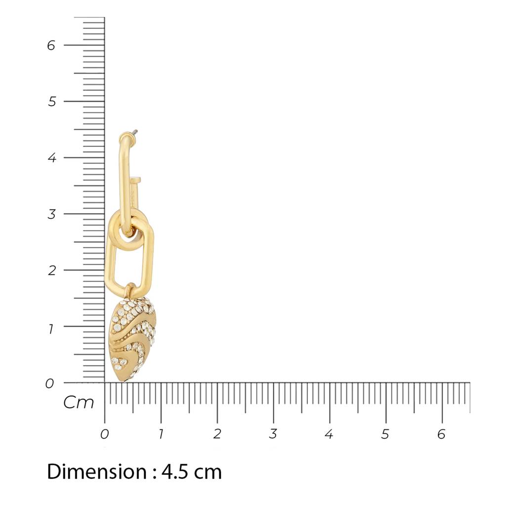 Guess In My Heart Gold-Plated Stainless Steel Drop Earrings For Women : UBE04498YG