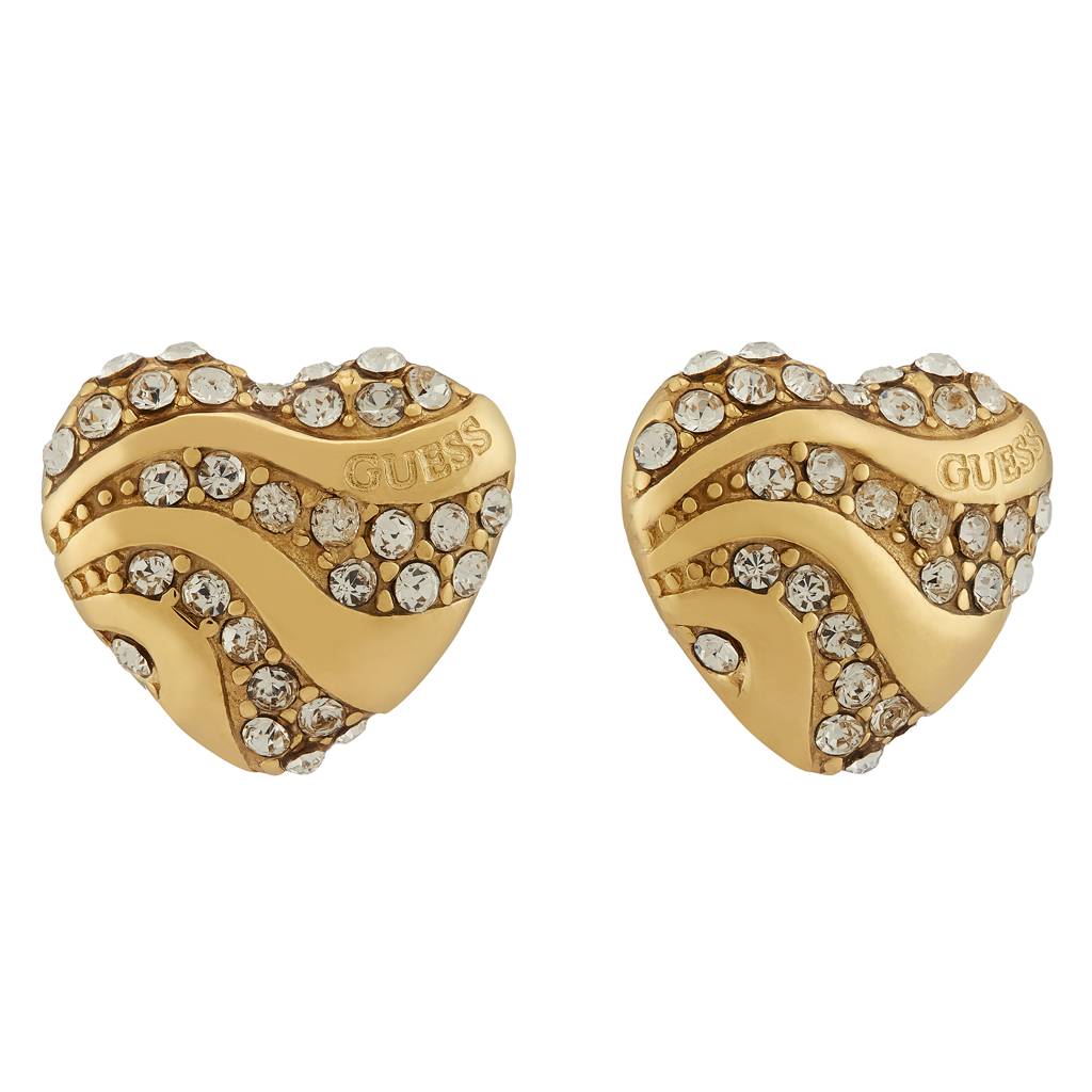 Guess In My Heart Gold-Plated Stainless Steel Earrings For Women : UBE04504YG