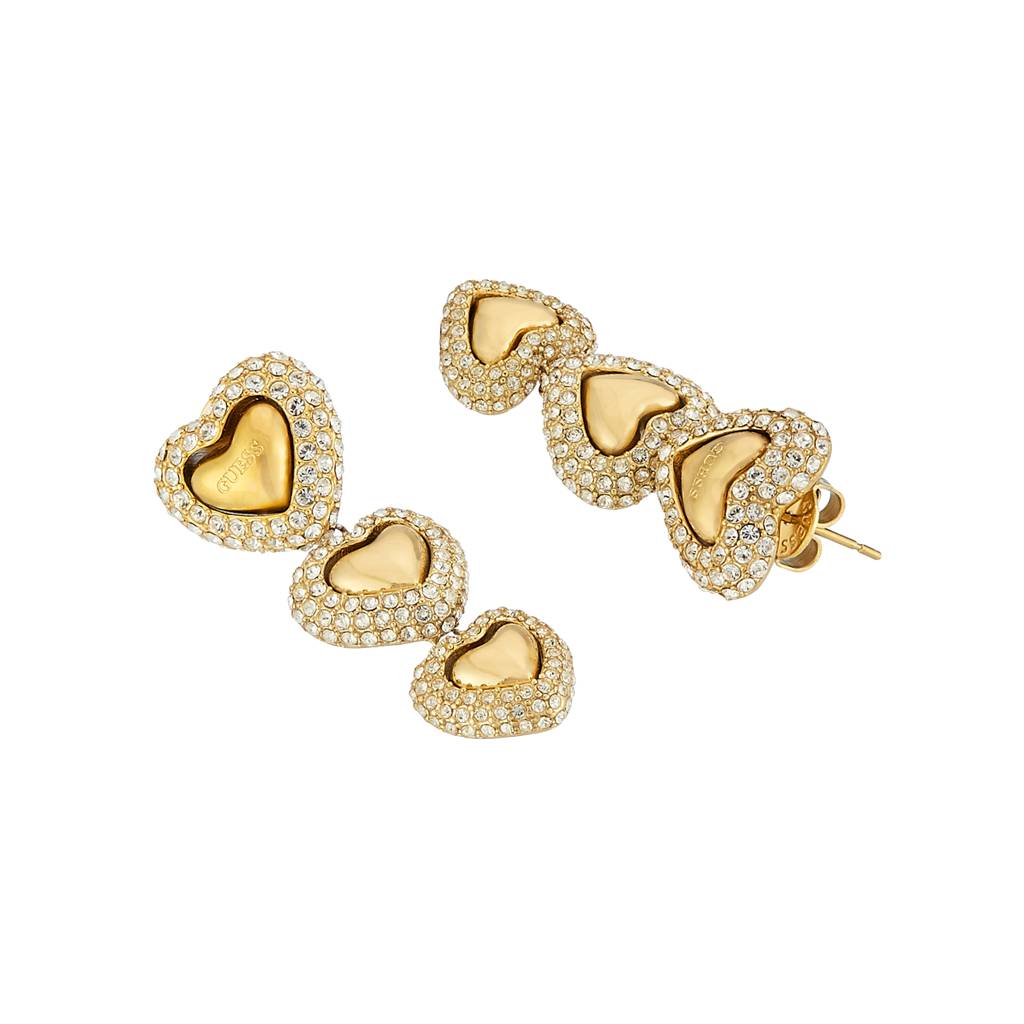 Guess Beloved Gold-Plated Stainless Steel Drop Earrings For Women : UBE05013YG