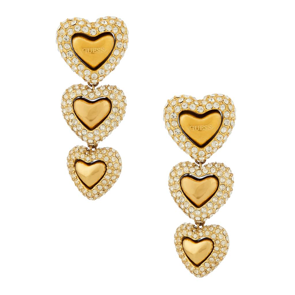 Guess Beloved Gold-Plated Stainless Steel Drop Earrings For Women : UBE05013YG