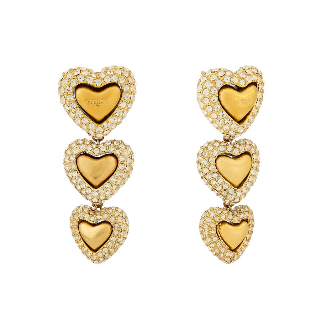 Guess Beloved Gold-Plated Stainless Steel Drop Earrings For Women : UBE05013YG